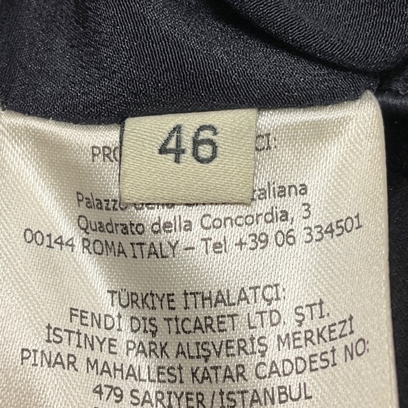 FENDI MIDNIGHT BLUE DRAPED DUCHESS SATIN DRESS - Picture 5 of 5